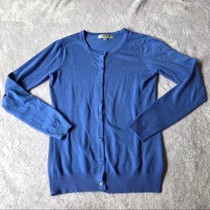 DownEast Basics Baja Blue Crewneck Cardigan